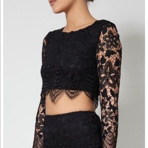 Airlie Black Lace Crop top